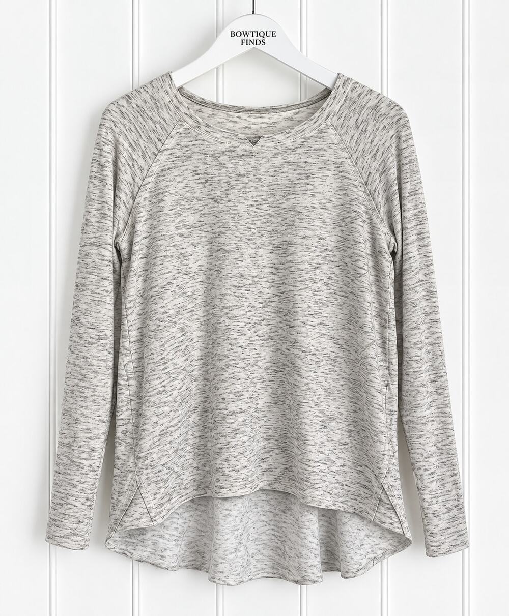Michael Stars Pullover Womens M Gray Marled Long Sleeve High Low Hem Top